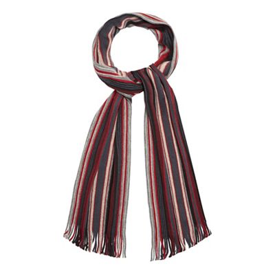 Red wool stripe scarf